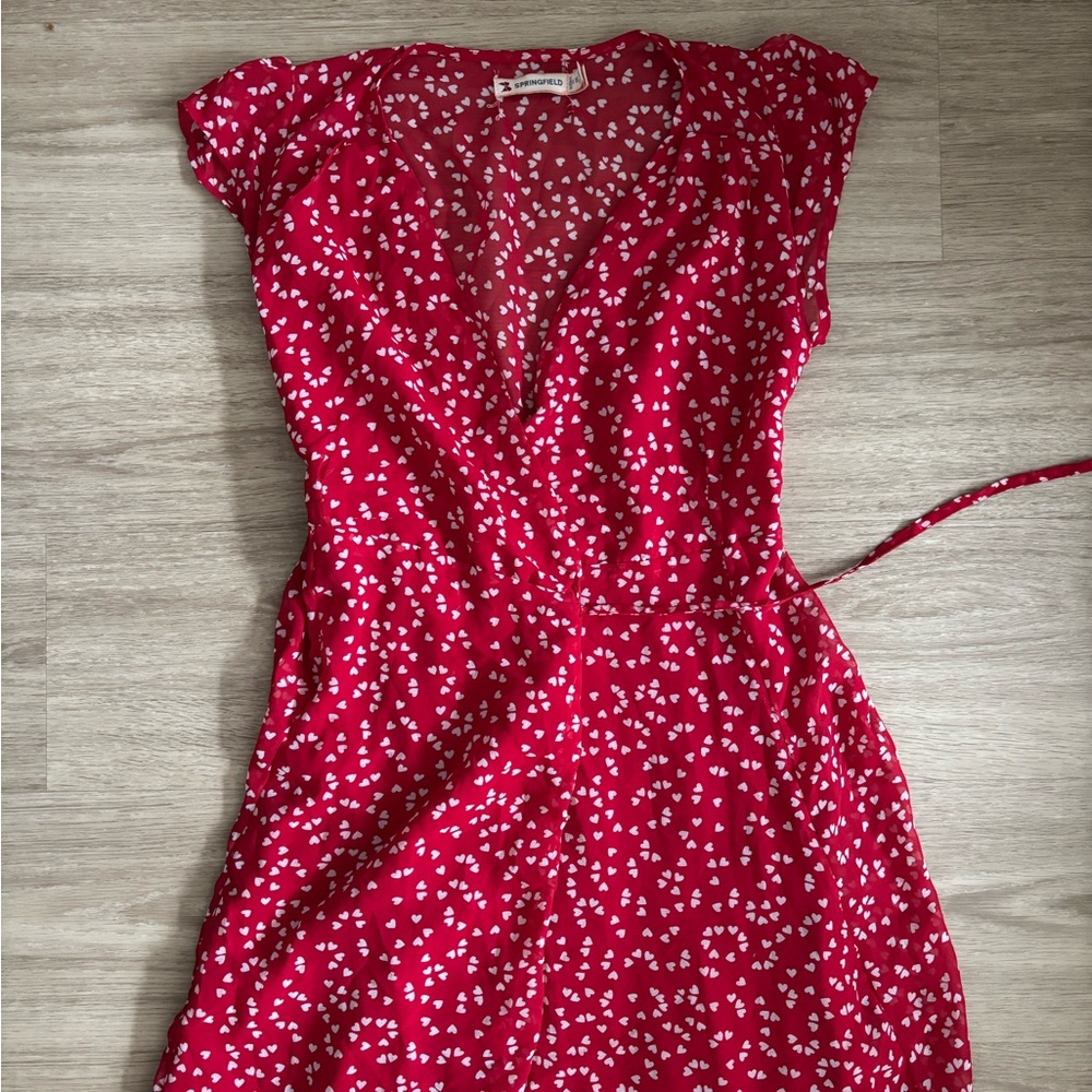 heart print midi wrap dress ♥️